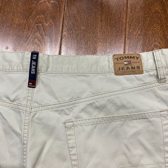 Tommy Jeans Hilfiger Baggy Chino Light Khaki Shorts Cotton Vintage Men's Size 42 - Picture 5 of 8